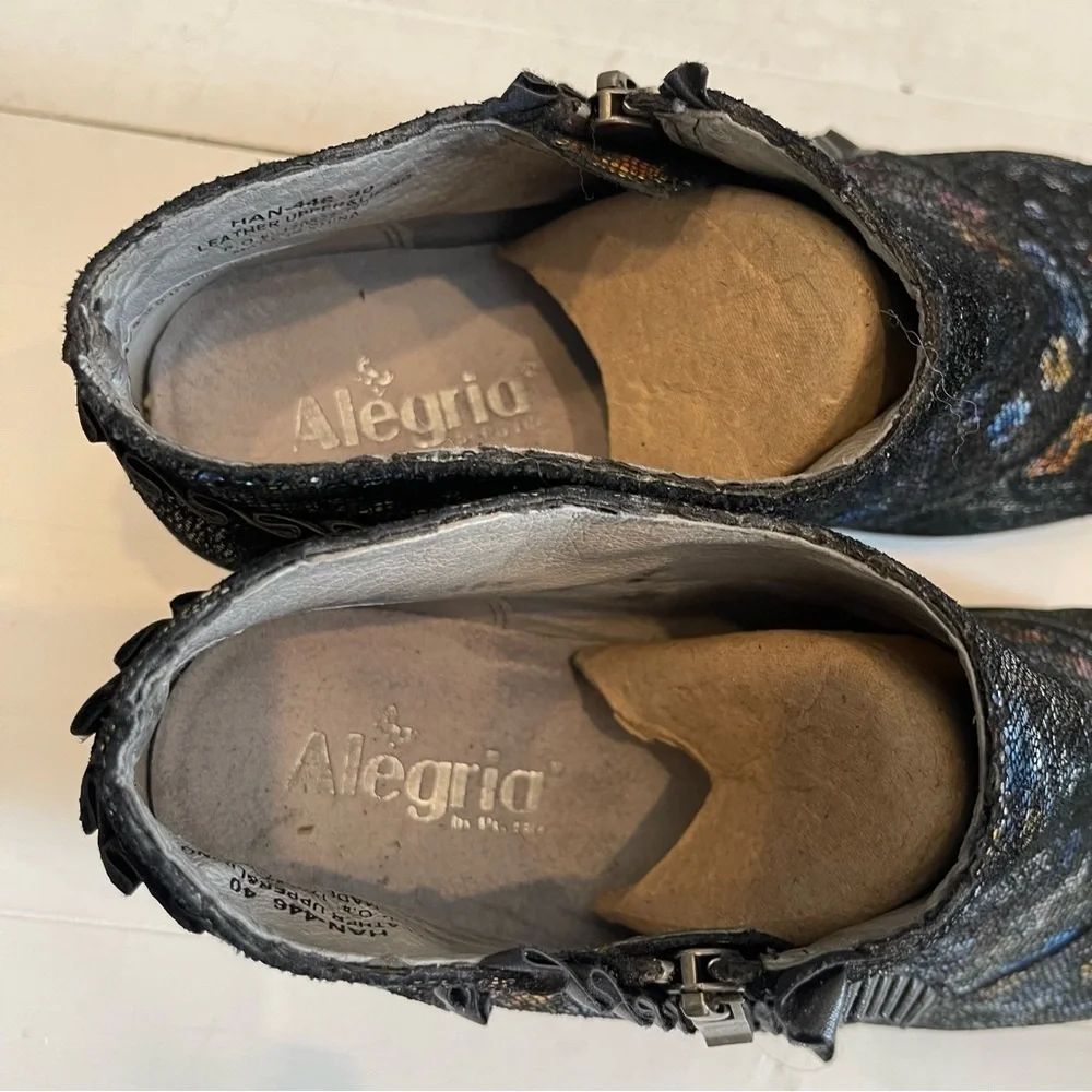 Alegria Womens Hannah Boots Size 9.5 US/ EUR 40 Ankle Zip Floral Shoes Altered